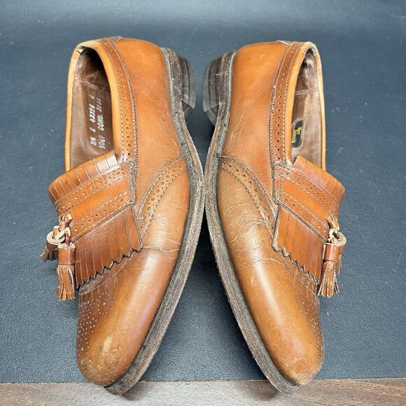 Allen Edmonds Bridgeton Shoes Mens Size 8.5 E Brown Leather Tassel Loafers USA main image 14